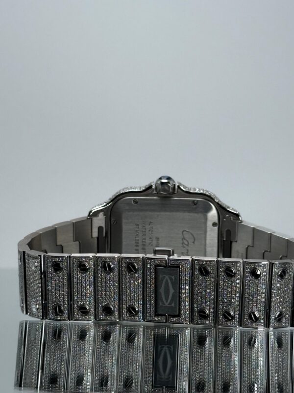Cartier Santos iced Out mit Tiffany Zifferblatt von Hinten