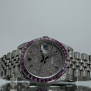 Rolex Datejust 41mm Iced Out mit violette Saphieren