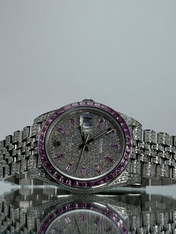 Rolex Datejust 41mm Iced Out mit violette Saphieren