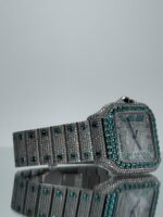 Armband von Cartier Santos iced Out mit Tiffiny Steinen besetzter Kranz