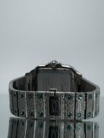 Schliesse von Cartier Santos iced Out mit Tiffiny Steinen besetzter Kranz